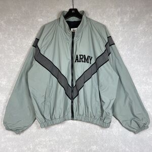 US ARMY IPFU Improved Physical Fitness Uniform Jacket Men Size Large Light Gray